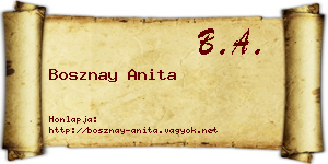 Bosznay Anita névjegykártya